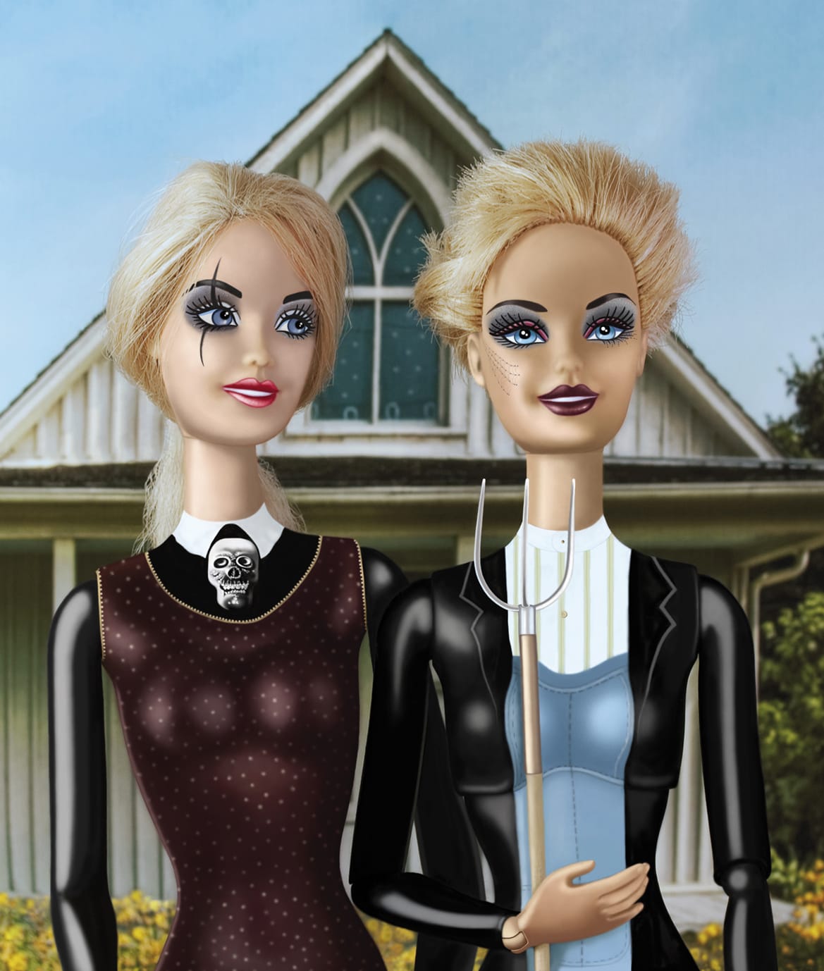 Gothic couple . clin d'oeil à Grant Wood