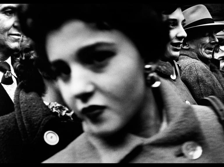 William Klein, "Big Face, Big Buttons, New York, 1955"